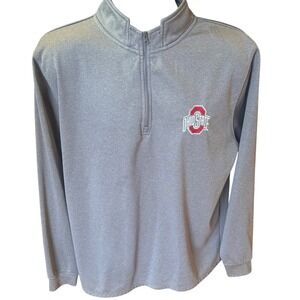 Ohio State Buckeyes Quarter Zip Pullover Large Gray NCAA Fan Gear Mock Neck